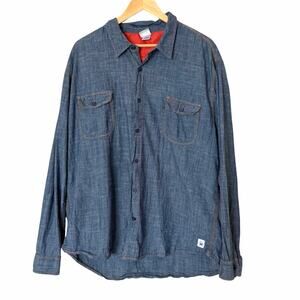 BIRDWELL BEACH BRITCHES Work Shirt Mens Chambray Long Sleeve USA Made, XXX-Large